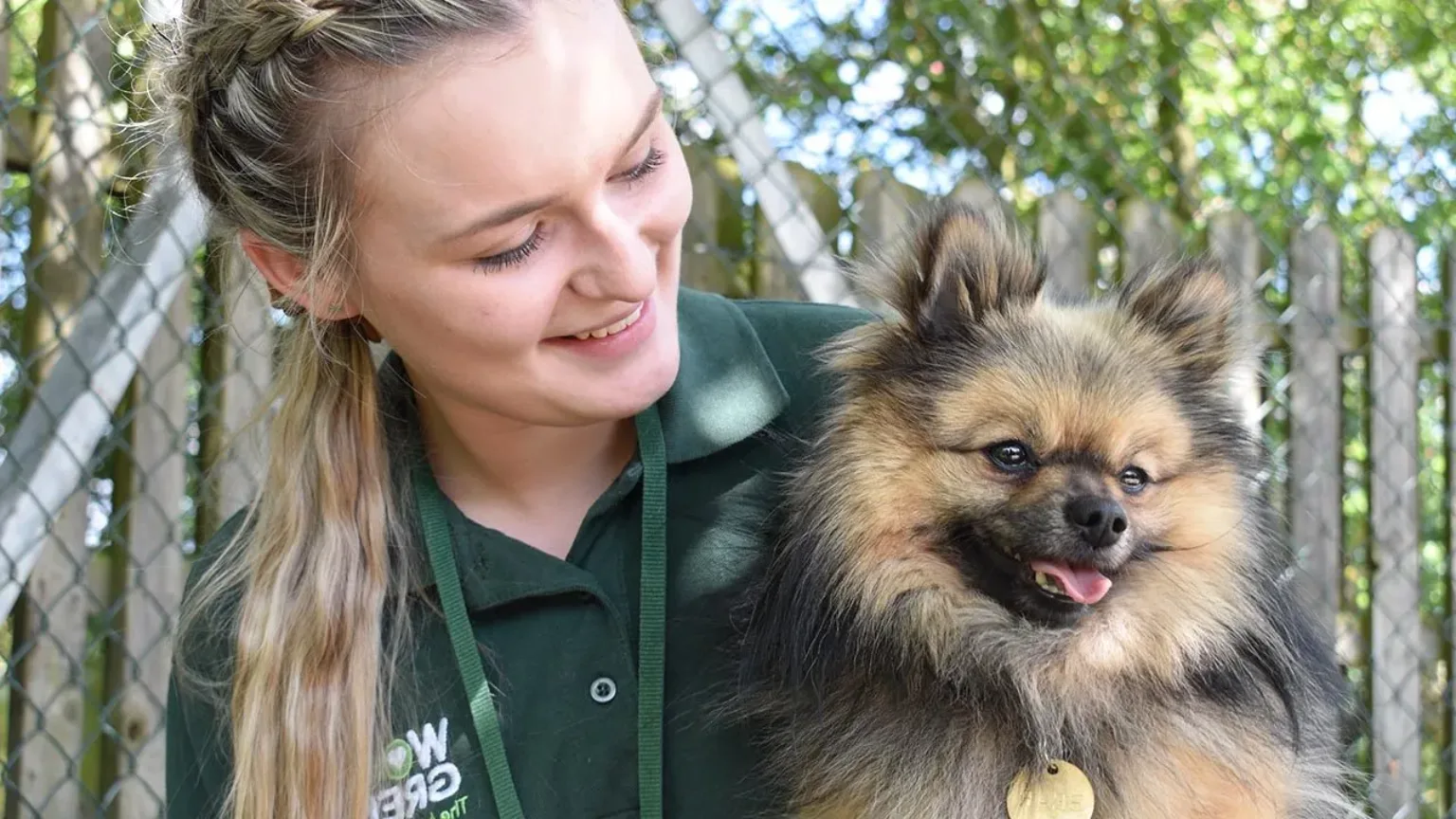 Bear the dog with Gemma from The Dog House
