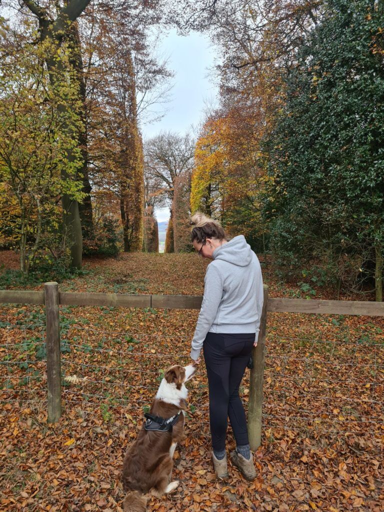 Margot with her new owner from The Dog House